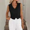 Verão 2026 Novo Estilo Marca Independente Europeia e Americana Tiktok Transfronteiriço Feminino Casual Slim-Fit Sem Mangas Colete