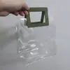 Bolsa de Mão de PVC Transparente Sacola de Presente de Mão Embalagem Plástica a Laser Sacola de Presente Mãe Crianças Professor Festival