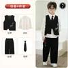 Trajes Formais e Ternos para Meninos, Estilo Coreano de Primavera e Verão, Ternos Elegantes com Colete, Roupas para Apresentações de Piano Infantis, Trajes Formais para Pajens