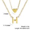 Collar de acero inoxidable de doble capa con cadena de corazón dorado, estilo sencillo y moderno, para mujer.