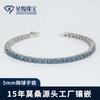 Pulsera de Tenis Zafiro Real Estilo Nuevo Europeo y Americano 5mm Amazon Ebay Dropshipping Transfronterizo Accesorios para Mujer Pulsera Joyería