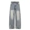 Calça Casual Jeans Lavado de Cor Sólida com Decoração de Strass para Mulheres, Moda de Rua de Alta Qualidade 2026, Fornecimento Atacado 04