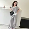 Conjunto de Dos Piezas de Verano para Niñas con Retazos y Mangas Cortas, Nuevo Estilo Coreano con Bloques de Color, Conjunto Ligero de Dos Piezas para Niños Mayores