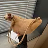 Bolso de felpa transfronterizo para mujer invierno 2026 estampado de leopardo estilo nuevo moderno versátil de un solo hombro axila bandolera bolso de viajero bolsa de albóndiga