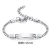 Variedad de pulsera de acero inoxidable dorada curva para niños, moda femenina, personalidad, se puede grabar, joyería, Europea y Americana 798