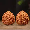 Juego de Cuatro Piezas de Adornos Premium de Nogal Hechos a Mano con Patrón de Kirin, Sombrero Oficial y Diseños de Cabeza de León para Manipular y Jugar con Nueces Antiguas