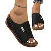 Chinelos casuais de sola grossa plus size para mulheres, modelo novo 2025, tira larga, chinelos plataforma peep-toe simples e estilosos