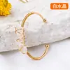Pulsera de seda de piedra de cristal natural transfronteriza pulsera chapada en oro pulsera de mineral irregular de bobinado pulsera al por mayor