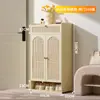 Armário de Sapatos para Entrada de Casa para Uso Interno, Armário de Sapatos Plástico Rattan Multi-Funcional Multi-Camada Respirável para Corredor, Armário de Armazenamento à Prova de Poeira