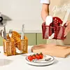 Venda Direta de Fábrica Suporte de Hashi de Parede Doméstico de Cozinha Suporte de Hashi de 3 Compartimentos Escorredor Cesta de Hashi Tubo de Hashi