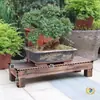 Soporte de Flores para Balcón de Madera Maciza Anticorrosión, Estante de Almacenamiento para Patio Estilo Escalera, Soporte para Bonsái, Plataforma de Escalón Elevadora Multicapa