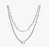 Accesorios de Joyería Transfronteriza Europea y Americana Versátil Collar con Colgante de Corazón de Perla Joyería para Mujer Aleación Retro Apilada Cadena para Clavícula