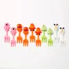 Tenedor de Fruta de Dibujos Animados para Niños Desechable Letrero Bento Traje Estilo Japonés Anime Letrero de Fruta Jirafa Animal Tenedor Traje