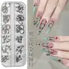 Acessórios de Unhas com Rebites de 12 Grades Transfronteiriços Liga Metálica Estilo Garota Picante Perfurado Coração Crocodilo Estilo Punk Aro Perfurado Decoração de Unha