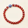 Pulseira Pura de Cianita Natural para Mulheres, Pulseira de Ágata Vermelha para Homens, Contas de Pedra Olho de Tigre Sombra para Namorada