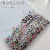 Rhinestones Redondos de Fondo Plano de Colores para Uñas SS3 SS4 SS5 Colores Mixtos Múltiples Tamaños Vidrio Decoración de Uñas DIY Pegatinas de Rhinestone