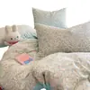 Novo Conjunto de Roupa de Cama de Veludo de Feijão de Algodão Conjunto de Quatro Peças Algodão Integral Lençol de Elástico Espessado de Veludo de Leite Conjunto de Três Peças Veludo Adicionado para Calor