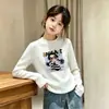Camiseta Interior de Cuello Redondo para Niñas Estilo Nuevo 2026 Ropa Interior para Niños de Edad Media y Mayores Polar de Doble Cara Ropa de Otoño/Invierno Camiseta Pulóver Moderna