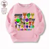 Caixa de Ritmo Sprunki Jogo Musical Periférico Roupas Crianças Moletom Algodão e Lã Casual Top 9