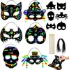 Accesorios de Pintura Graffiti Hechos a Mano DIY Papel de Rascar Creativo y Colorido Arte de Rascar de Halloween Pinturas Colgantes de Halloween