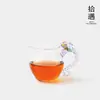 Taza de té de vidrio de borosilicato alto resistente al calor con diseño de Iris Morado, Alto valor estético, Taza de té para compartir hecha a mano, Taza de té justa para juego de té Kung Fu