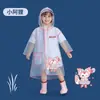 Impermeable infantil con capucha, impermeable de cuerpo completo, a prueba de lluvia, patrón de dibujos animados transparente, adecuado para niños y niñas, poncho para senderismo