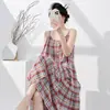 2026 Camisón de Algodón y Seda Retro Verano Extendido Sin Tirantes Largo Hasta la Rodilla Vestido Holgado Delgado Vestido Pijama Se Puede Usar Afuera
