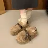 Plataforma de Solado Grosso Aumento de Altura Sapatos Peludos Feminino Roupa de Exterior 2026 Nova Moda de Inverno Versátil Slip-on Sapatos Wawawa Sapatos de Algodão Pelúcia