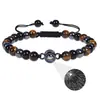 Pulsera Proyectora 100 Idiomas Europa y América Transfronteriza Te Amo Piedra Volcánica de 6 mm Turquesa Blanca Pulsera de Pareja