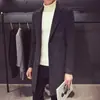 Abrigo de Lana Rojo Otoño Abrigo de Lana de Longitud Media para Hombre Moda Coreana Ajustado Abrigo de Trinchera de Invierno para Hombres Jóvenes
