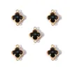 Colgante Geométrico de Trébol de Cuatro Hojas Doble Colgante Colorido con Pedrería Accesorios para Joyería DIY Pendiente Pulsera W502