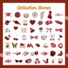 50 Adesivos Criativos Transfronteiriços Cor de Cereja para Meninas Personalizados DIY para Mala Copo de Água Scooter Caderno Material Adesivos