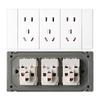 Jinmai oculto gris/blanco/dorado 118 enchufe con interruptor de 3 posiciones y 5 orificios doméstico panel de 3 posiciones de alta potencia con 15 orificios