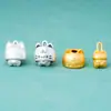 Pingente de Sino Fofo Peek-A-Boo em Prata Pura 999, Pingente de Gato, Pulseira Trançada com Cristal, Acessórios DIY