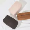 Bolsa Cosmética de Terciopelo Teddy de Color Sólido, Bolsa de Almacenamiento de Productos para el Cuidado de la Piel de Gran Capacidad, Neceser de Felpa Portátil para Viaje, Bolsa para Labiales