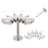 Joyería para perforación corporal de aleación de titanio ASTM F-136 Crown cattle color Zircón engastado ojo de caballo aretes labiales tipo stud punto