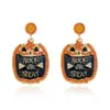 Pendientes de Calabaza con Diseño Creativo Original Transfronterizos Europeos y Americanos, Incrustados con Diamantes, Estilo Nuevo, Pendientes Huecos de Perla Personalizados para Mujer