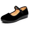 Zapatos de Tela del Viejo Pekín para Mujer Zapatos Planos de Trabajo para Mujer Zapatos Negros de Suela Suave Antideslizantes para Bailar Zapatos para Madre Zapatos de Trabajo para Hotel