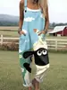 Modernos petos con estampado digital de estilo europeo y americano, a las niñas les encantan los tirantes estampados con patrones, transfronterizos europeos y americanos