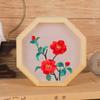 Tela de Bordado Suzhou Estilo Antigo Bordado DIY Feito à Mão Moldura Octogonal Bordar com Padrão Planta Flor Bordado Dupla Face