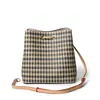 Bolso de cubo de cuero con cordón, bolso de mano cruzado al hombro, clásico de moda para presbicia