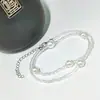 Colar de Pérolas Estilo Francês Camada Única/Dupla para Mulheres, Corrente Fina de Contas, Joia Versátil de Clavícula de Alto Padrão de Nicho