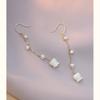 Aretes de Perlas de Agua Dulce para Mujer, Elegantes Colgantes de Campanilla de Lirio del Valle Concha Ganchos para Oreja, Estilo Chino Estilo Antiguo Inspirados en Celebridades Hanfu