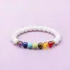 Pulseira Popular Transfronteiriça de Liga e Pedra Natural Pedra Vulcânica Turquesa Olho de Tigre Pulseira Trançada Pulseira Ajustável com Contas