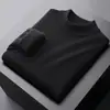 Suéter de Lã com Forro de Fleece Estilo Business Leve com Fleece Integrado, Suéter de Gola Alta Parcial para Homens, Outono e Inverno 2026, Malha Grossa Quente 1688