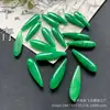 Gota de Agua de Jade 8x30mm Jadeíta Espuma de Agua Natural Colgante de Gota de Agua Accesorio de Broche de Arete DIY de Doble Cara