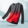 Camiseta Manga Longa Masculina de Verão Fina com Proteção Solar, Disponível, Esportiva, Secagem Rápida, Camada Interna, Respirável, Solta, Estilo Masculino para Montanhismo