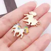 Colgante de Unicornio Pony de Dibujos Animados de Esmalte de Aleación Accesorios para Collar Pendiente Llavero Hechos a Mano DIY