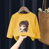 H2367# camiseta de manga larga para niños y niñas otoño nuevo cuhk estilo occidental para niños algodón para niños cómoda camiseta versátil