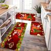 Tapetes de Cozinha de Natal Transfronteiriços Conjunto de Duas Peças Tapetes Decorativos para Porta de Entrada Tapetes Absorventes Antiderrapantes para os Pés Tapetes para Porta de Entrada da Sala de Estar